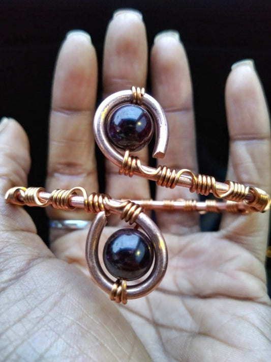 Garnet Copper Bracelet