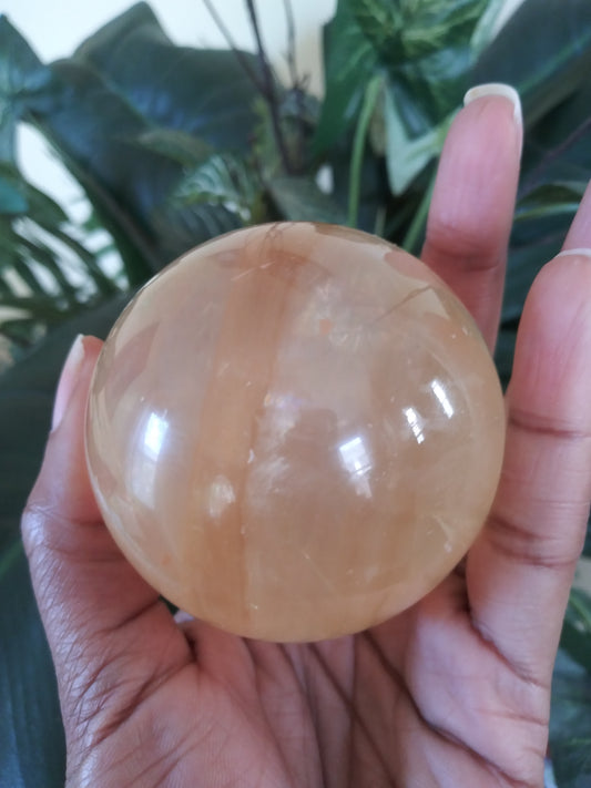 Yellow Calcite Crystal Sphere XL