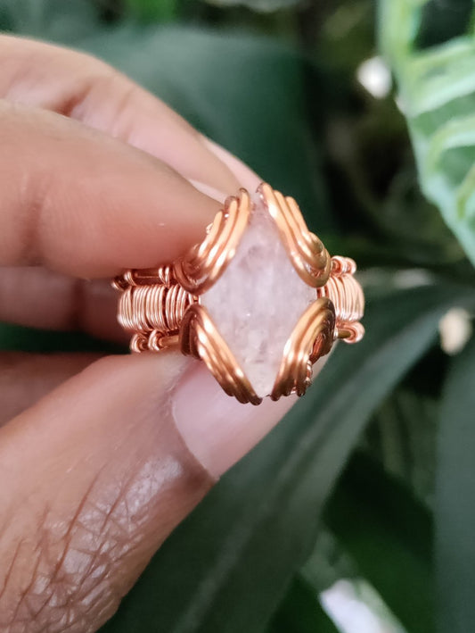 Herkimer Diamond Copper Ring 8