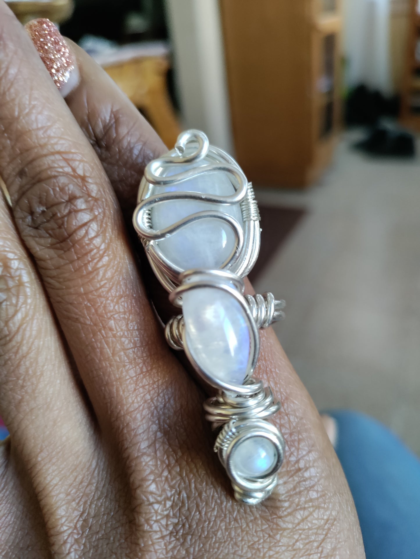 925 Sterling Silver Moon Goddess Ankh Ring