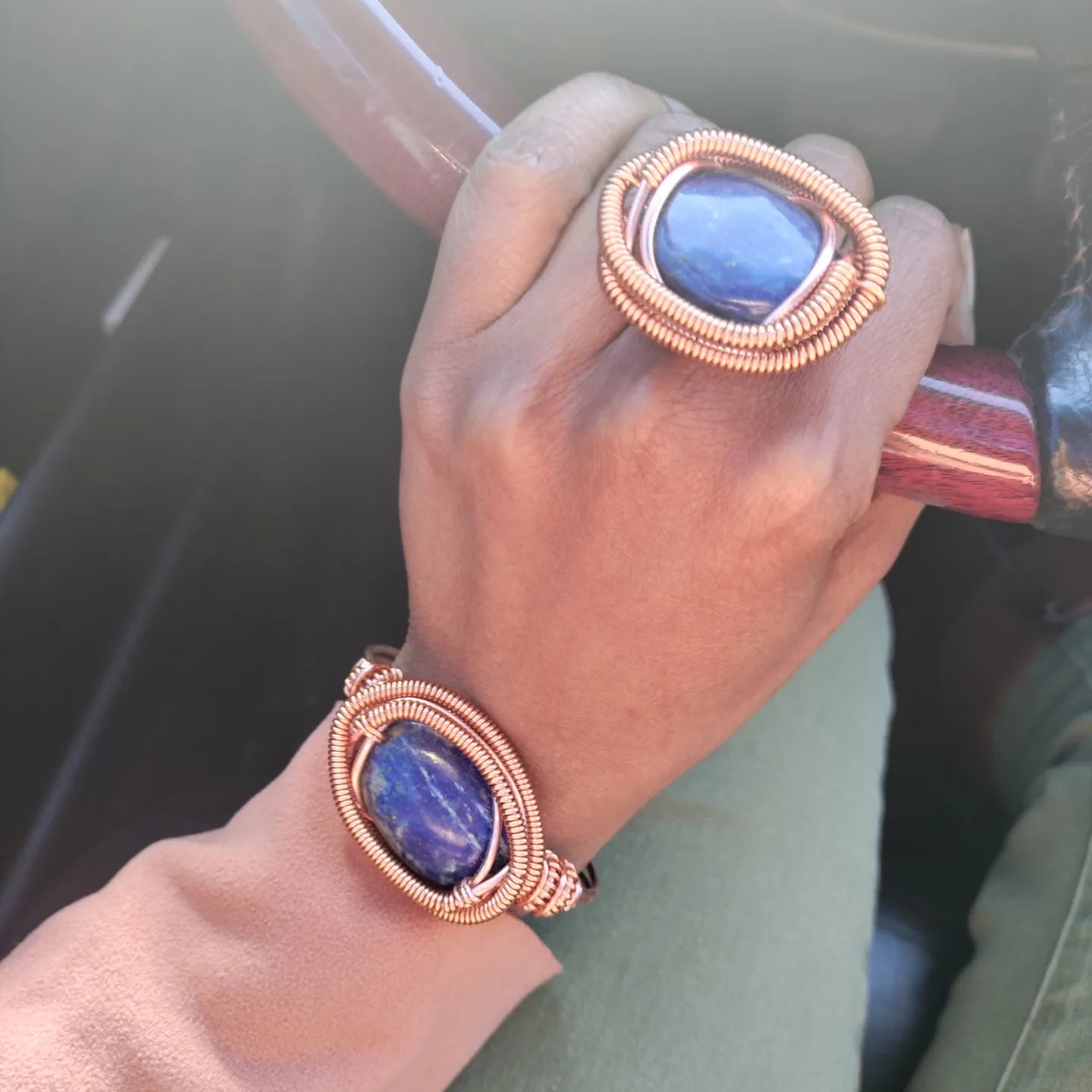 Lapis Lazuli Bracelet and Ring Set