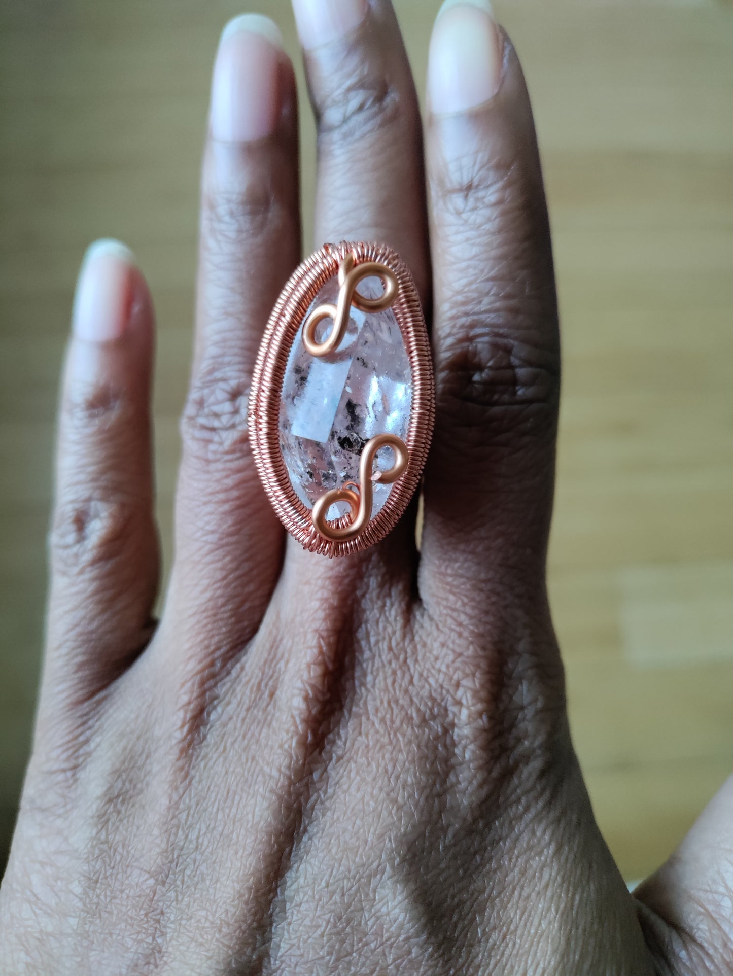 Herkimer Diamond Eternity Ring