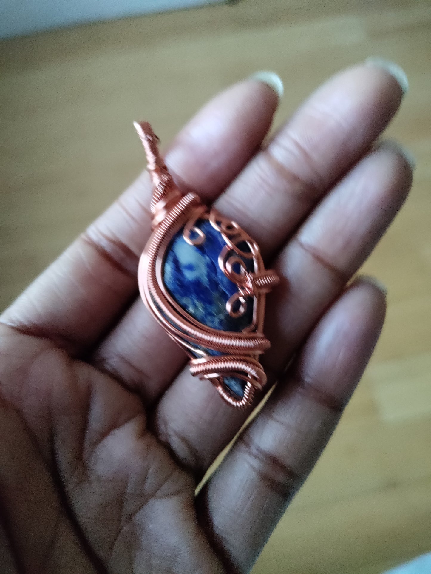 Lapis Lazuli Copper Pendant