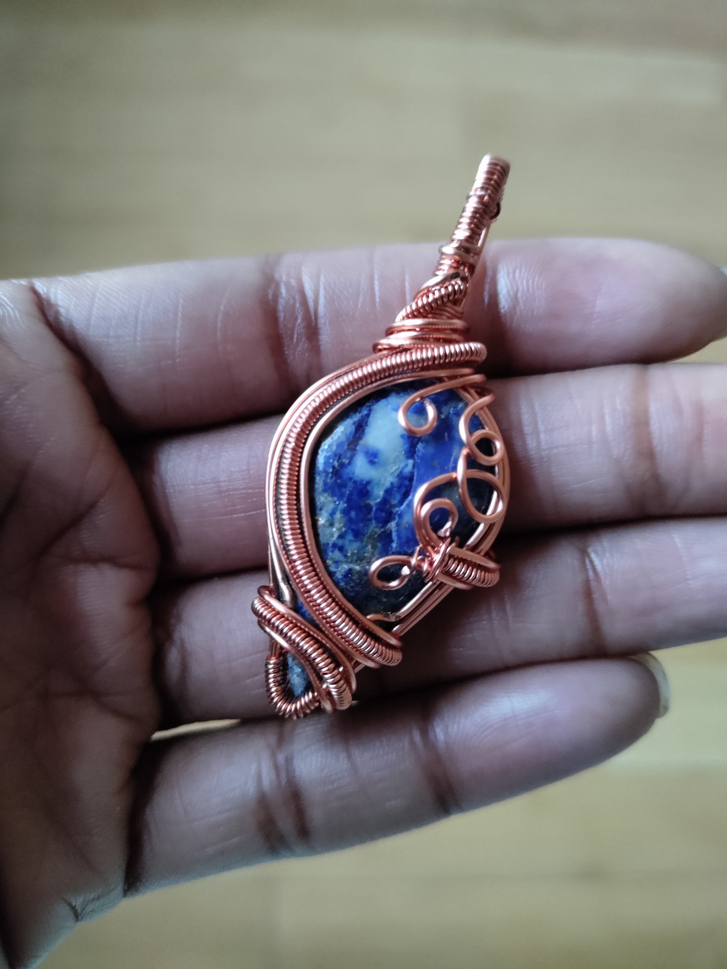Lapis Lazuli Copper Pendant